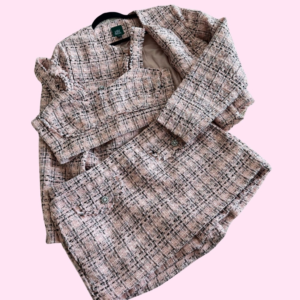 3 Piece Wild Fable Pink Tweed Set
